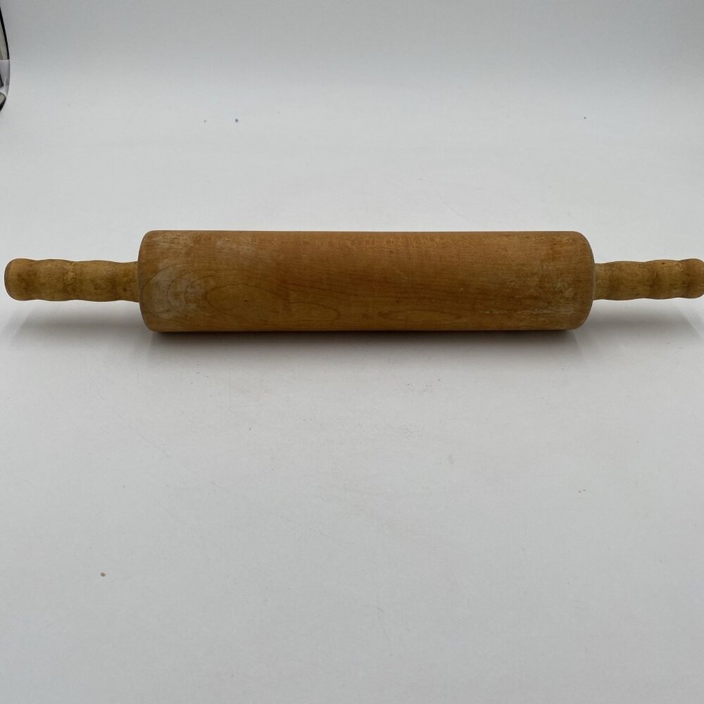 Vintage Wood Rolling Pin Handles Farmhouse Country Primative Wooden 16"